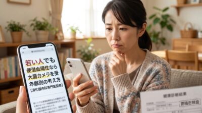 若い人でも便潜血陽性なら大腸カメラを受けるべき?年齢別の考え方【消化器内科専門医監修】のアイキャッチ画像