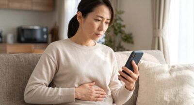 生理前・生理中にお腹がゆるくなるのはなぜ?IBSと月経周期の深い関係【溝の口・消化器内科専門医監修】のアイキャッチ画像
